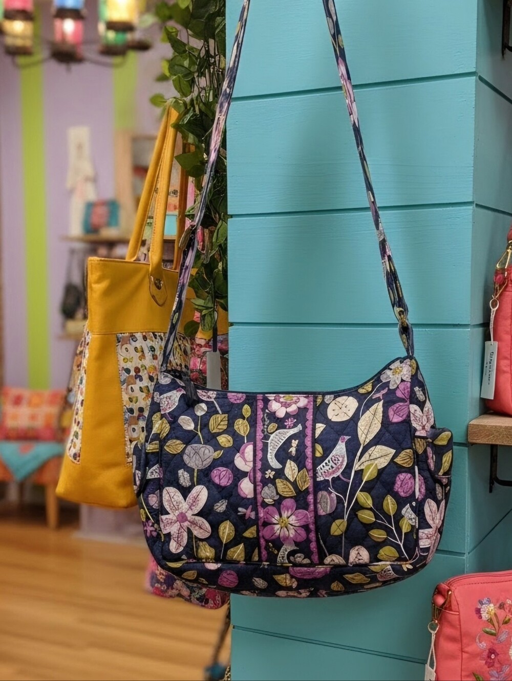 Vera Bradley Cargo Crossbody Bag - Retired Floral Nightingale Print
